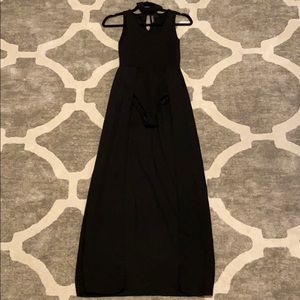 Black Romper Long Dress Like Jumpsuit
